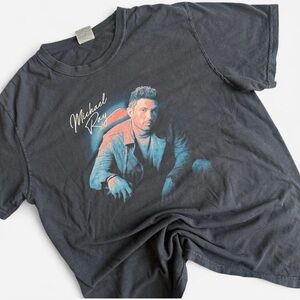 Michael Ray Neon Lights Country Concert Souvenir Graphic Tee Black Sz L